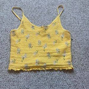 Yellow crop top with cute flowers